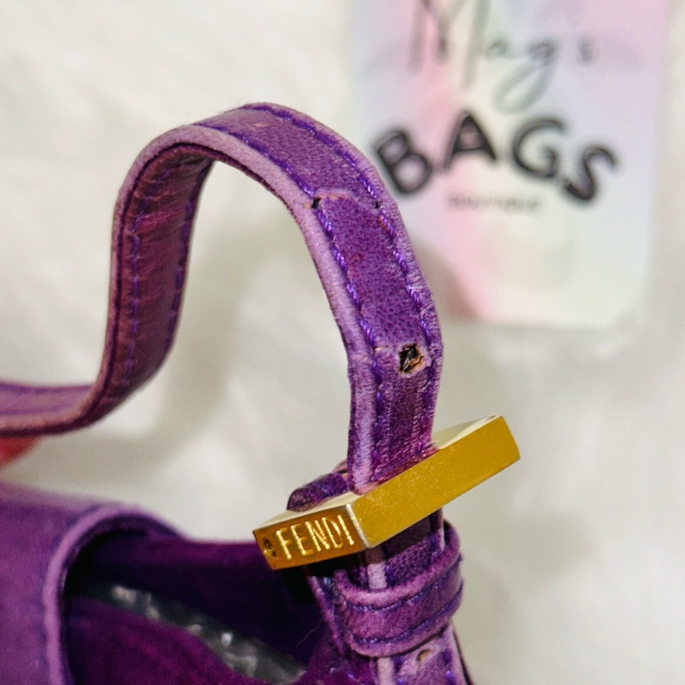 Fendi: Suede Logo FF Mini Tote Bag - Picture 12 of 16
